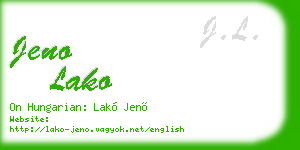 jeno lako business card