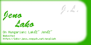 jeno lako business card